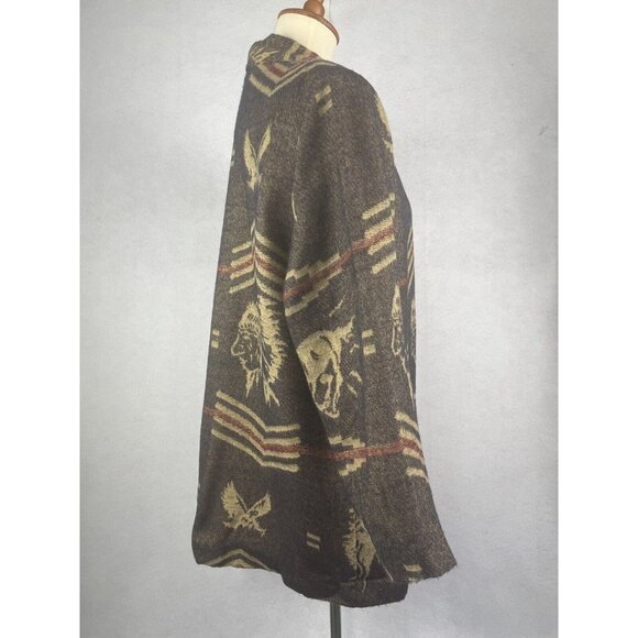 Vintage AB Sport Wool-Look Blazer Women’s 1X Southwest Horses Eagle - Picture 7 of 12